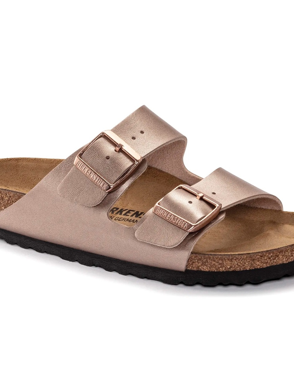 Birkenstock Arizona Double Buckle Sandals in Metallic Blush - Picture 3 of 5